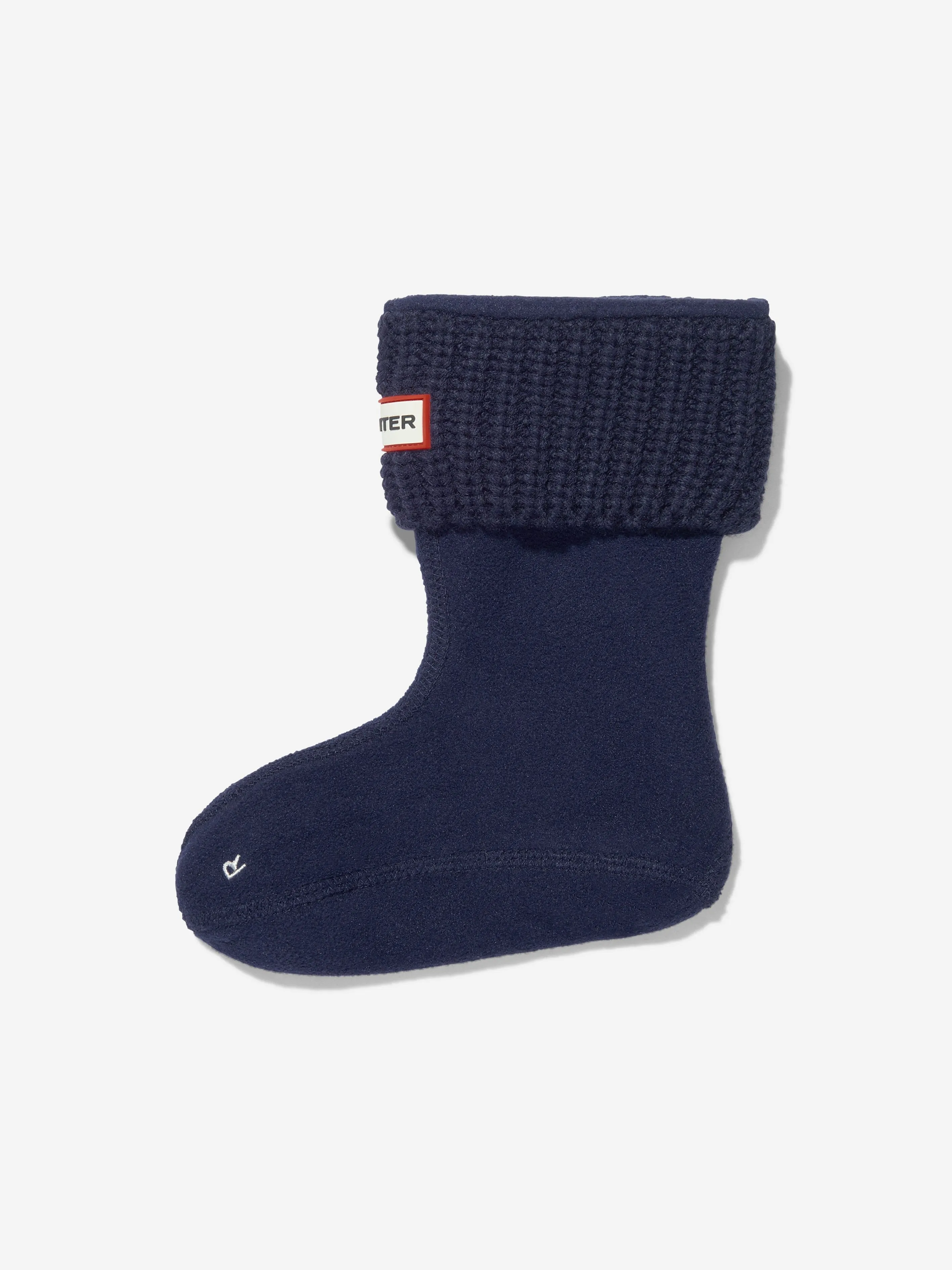 Hunter Kids Recycelte Halb-Cardigan Boot-Socken in Marineblau