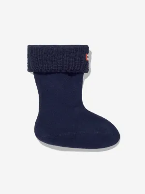 Hunter Kids Recycelte Halb-Cardigan Boot-Socken in Marineblau