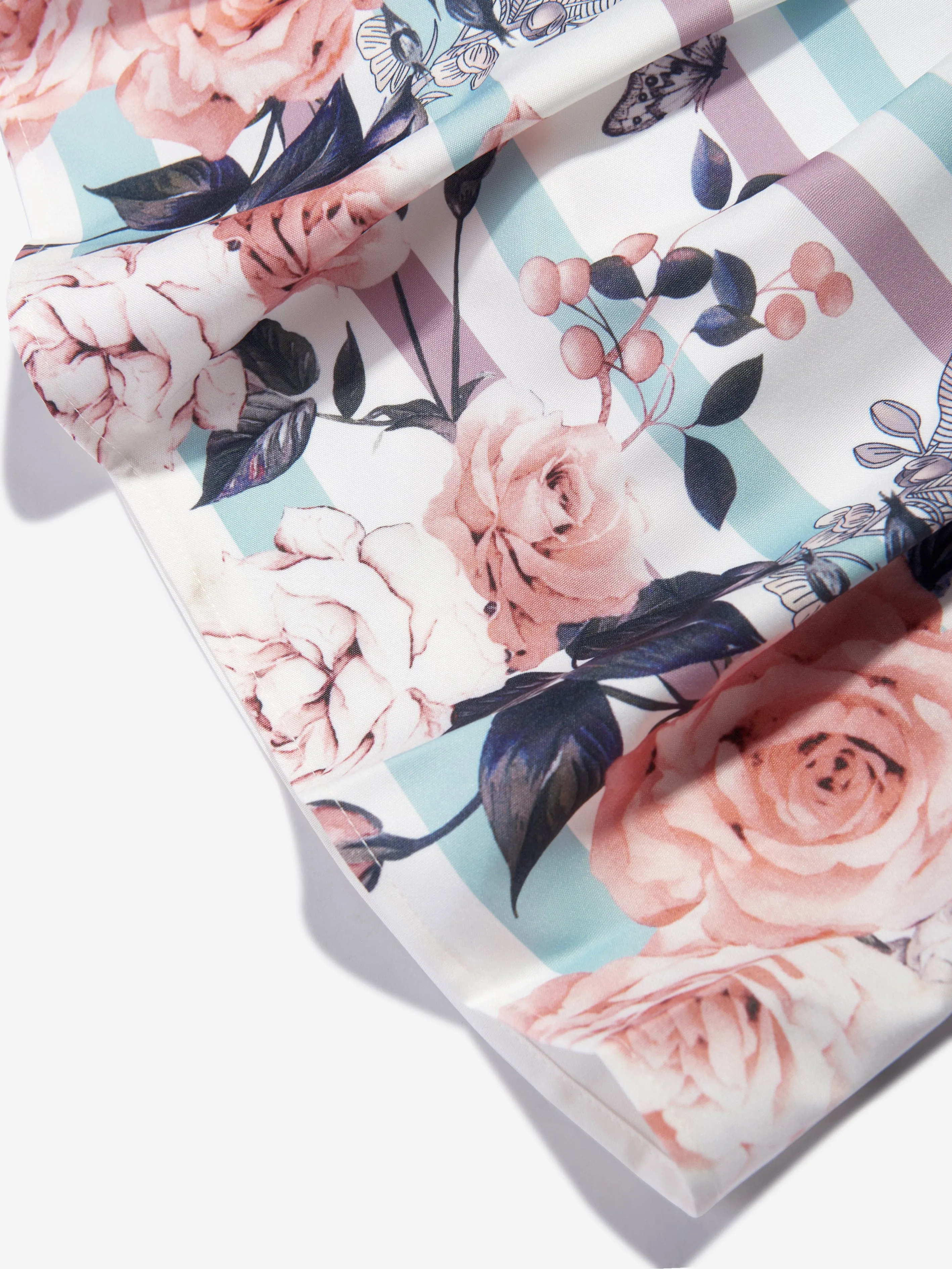 iAMe Mädchen Blumenbedrucktes A-Linien Kleid in Weiß