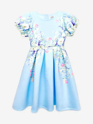 iAMe Mädchen Blumenprint Kleid in Blau