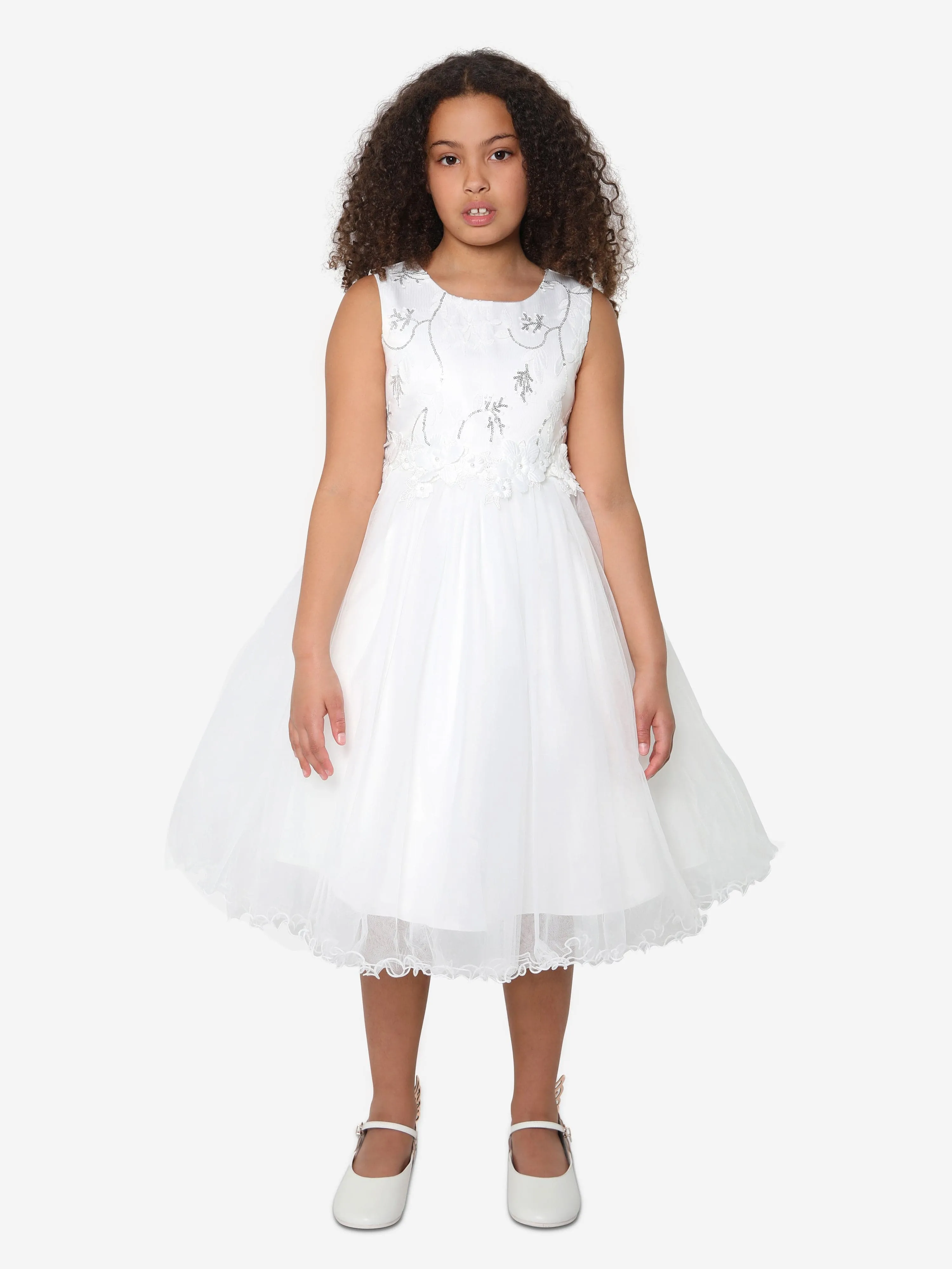 iAMe Mädchen Tüllkleid in Weiß