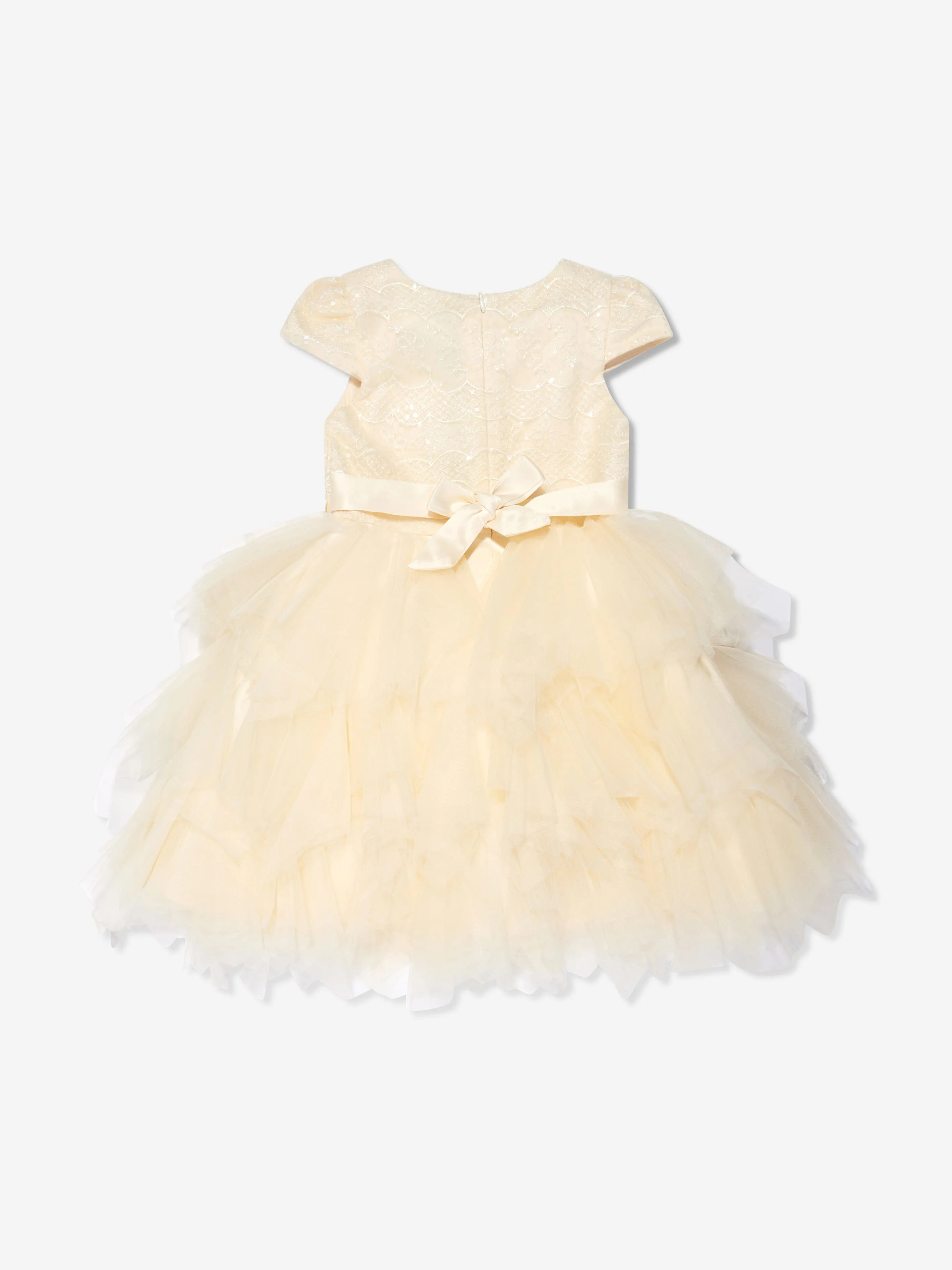iAMe Mädchen Tüll Etagenkleid in Creme