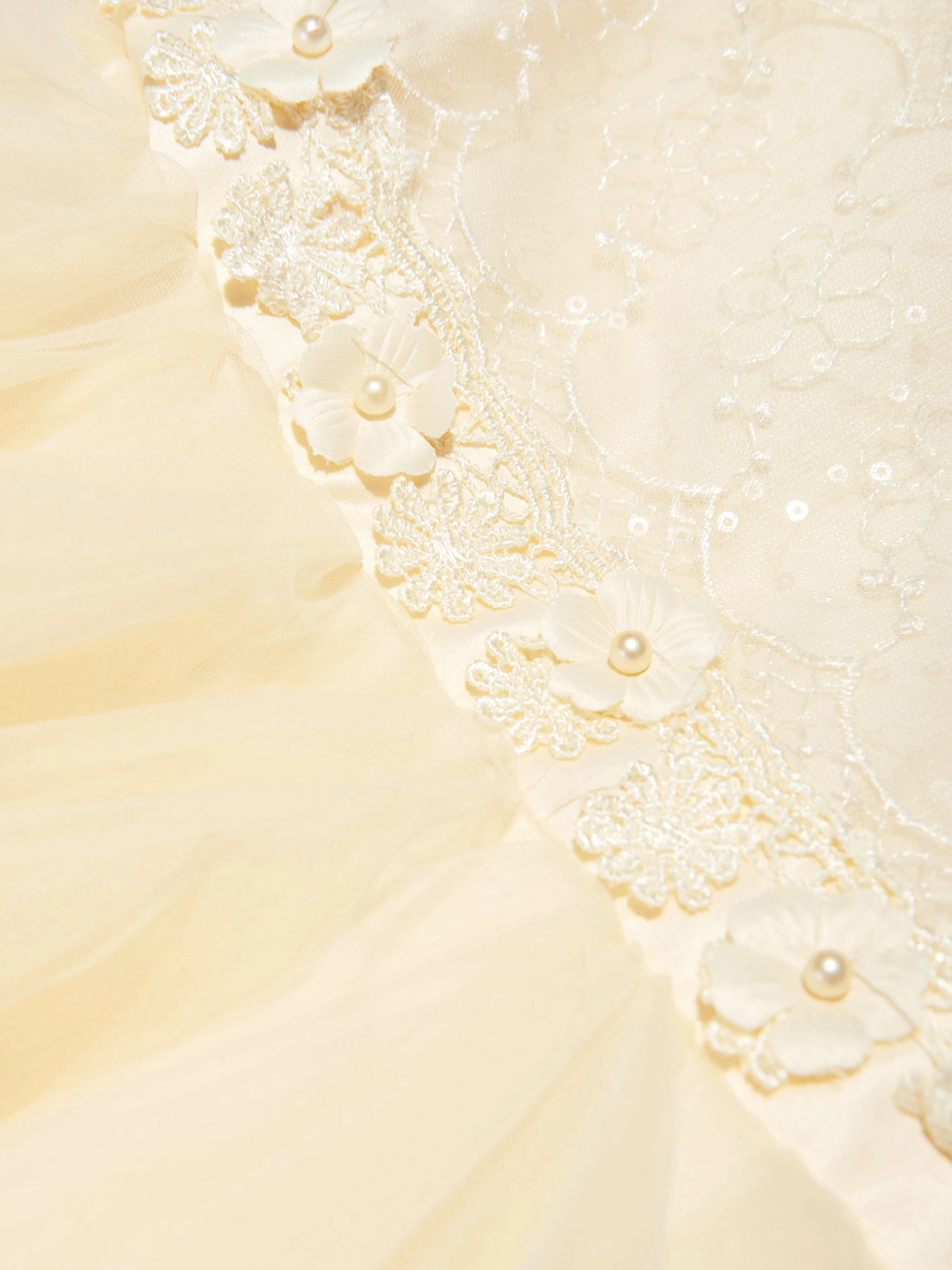 iAMe Mädchen Tüll Etagenkleid in Creme