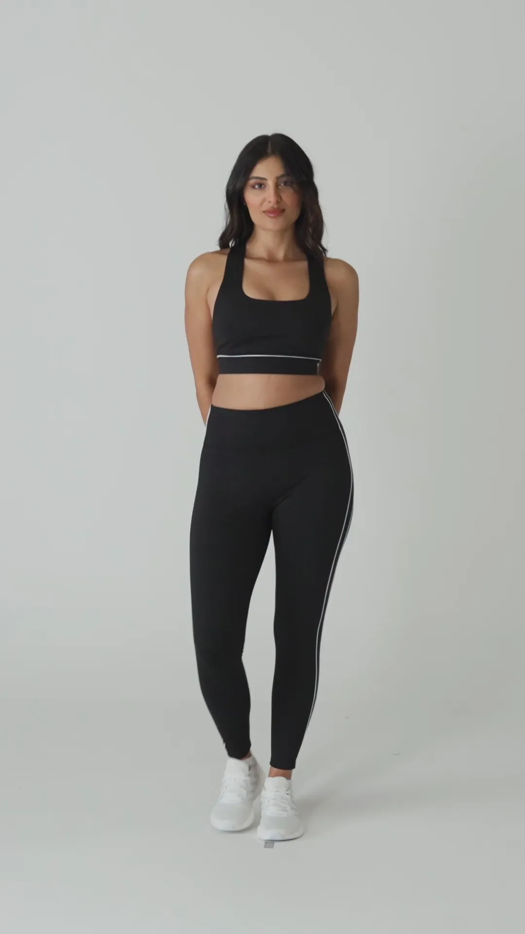 INSPORT DAMEN SWIFT PIPING GANZLÄNGLIGE TIGHT SCHWARZ/WEIß