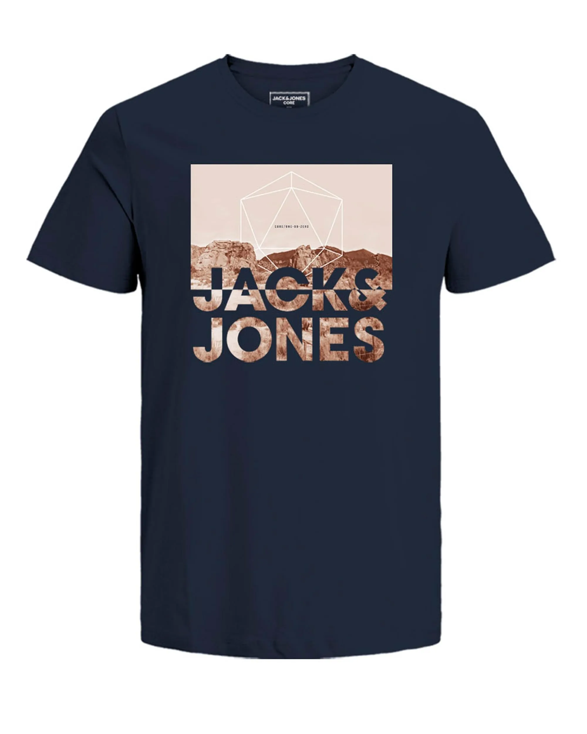 Jack & Jones Alfie Navy Print T-Shirt Navy