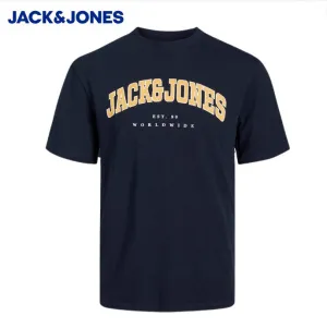 Jack & Jones Caleb Logo Navy T-Shirt Marineblau