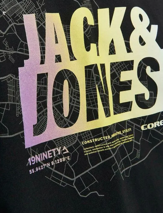 Jack & Jones Sommer Logo Schwarz T-Shirt Schwarz