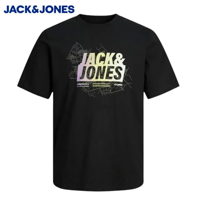 Jack & Jones Sommer Logo Schwarz T-Shirt Schwarz