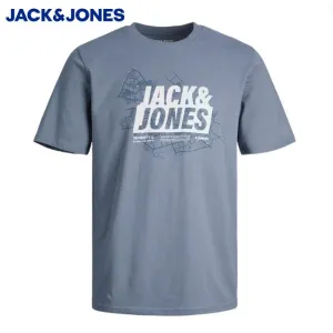 Jack & Jones Sommer Logo Flint Stone T-Shirt Grau