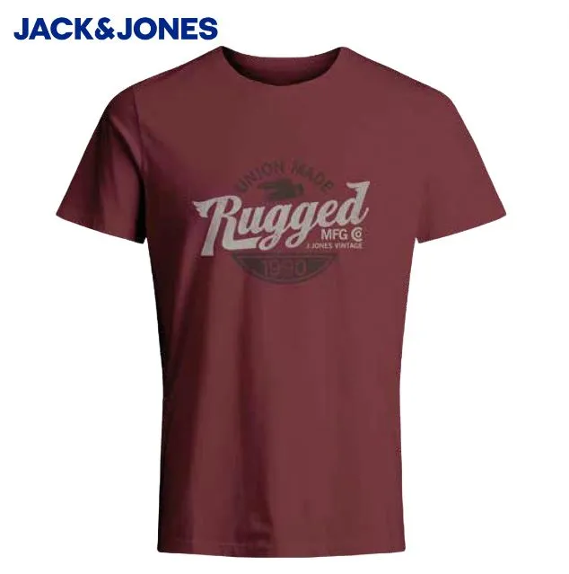 Jack & Jones Vintage Print Backsteinrotes T-Shirt Rot