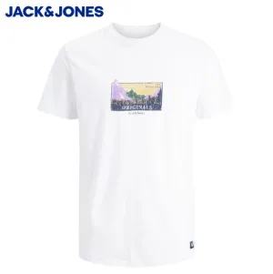 Jack & Jones Woodland Logo Weißes T-Shirt Weiß