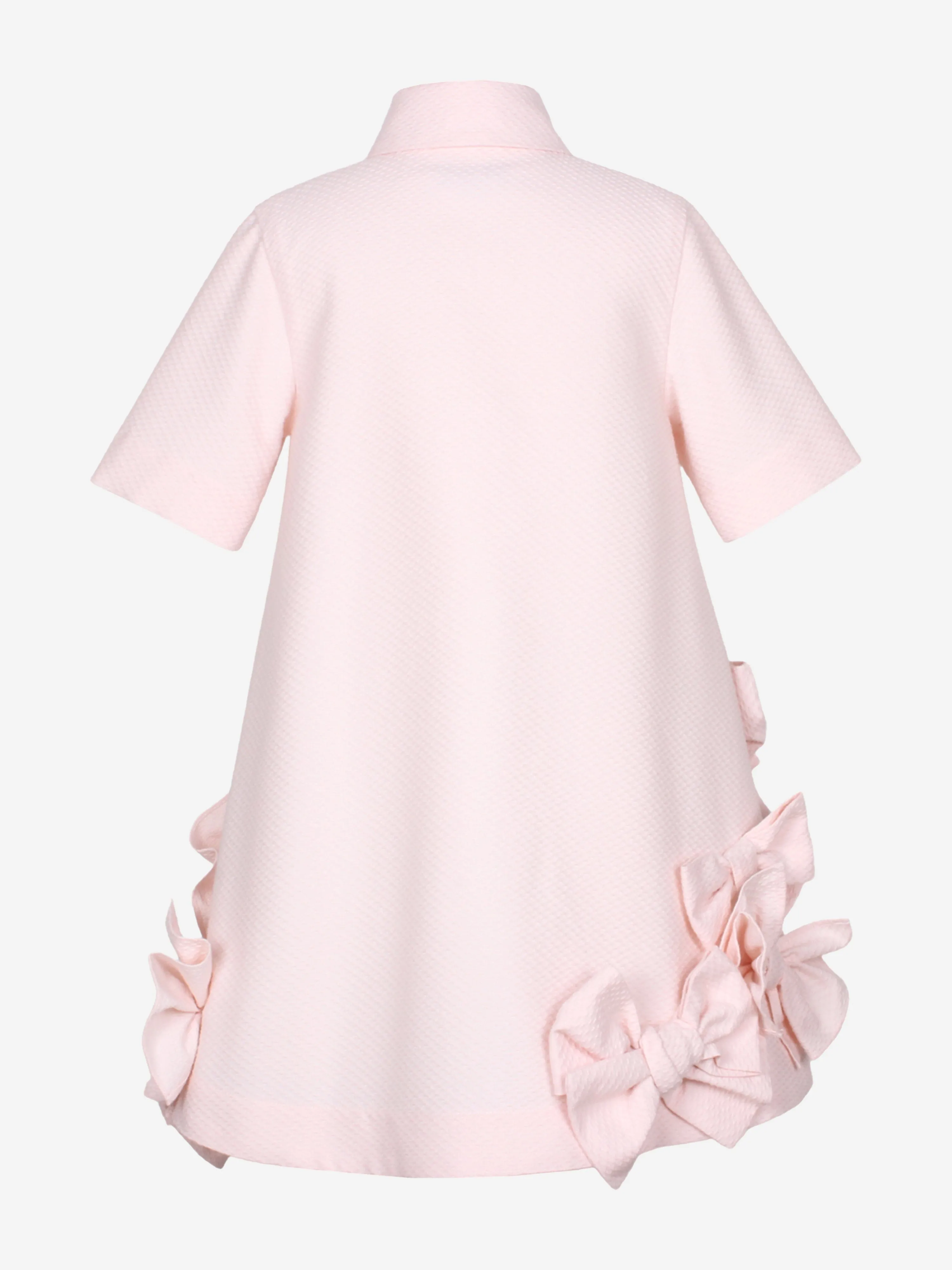 Jessie And James Mädchen Punktiertes Jacquard Fliegenkleid in Rosa