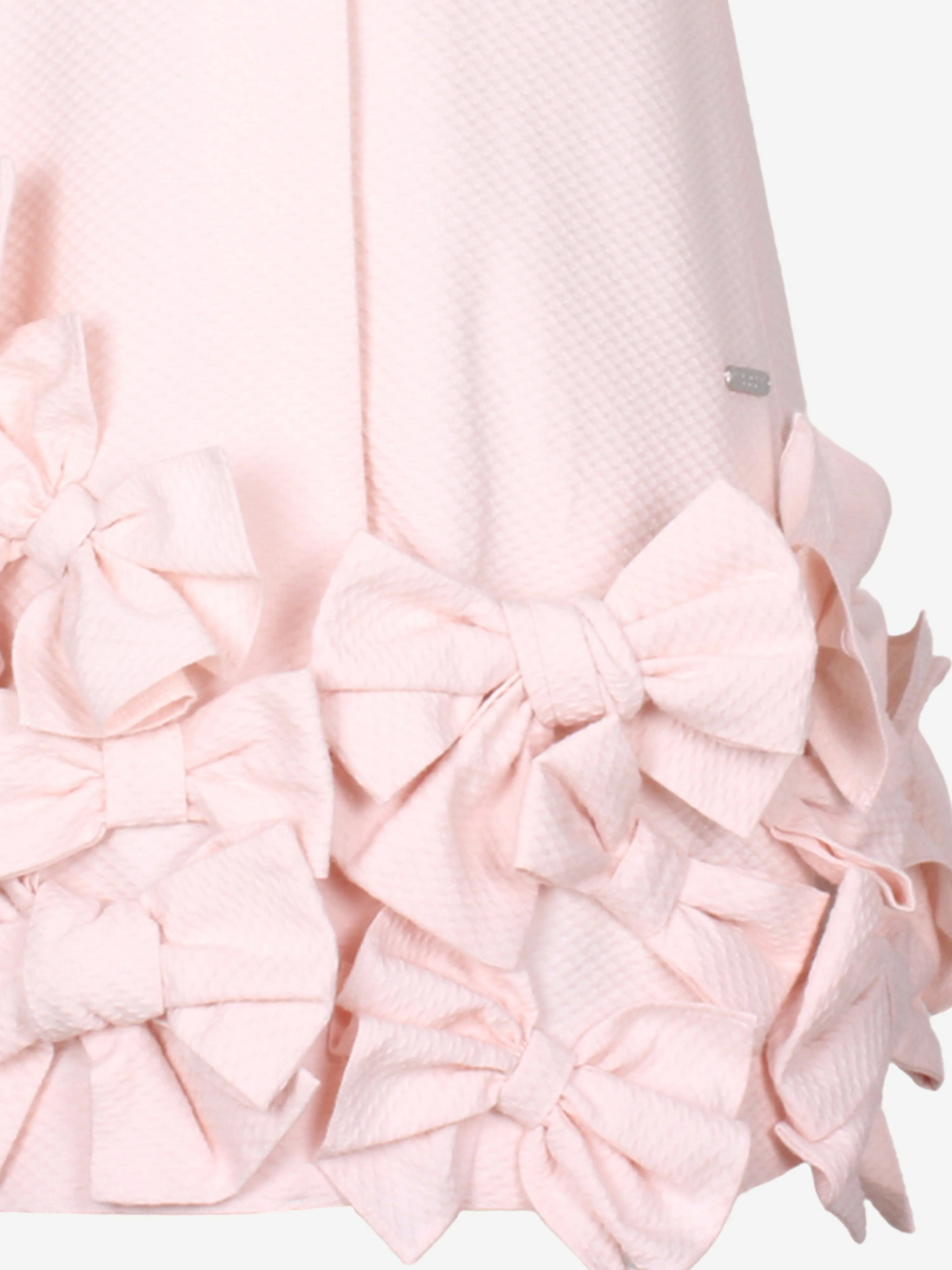 Jessie And James Mädchen Punktiertes Jacquard Fliegenkleid in Rosa