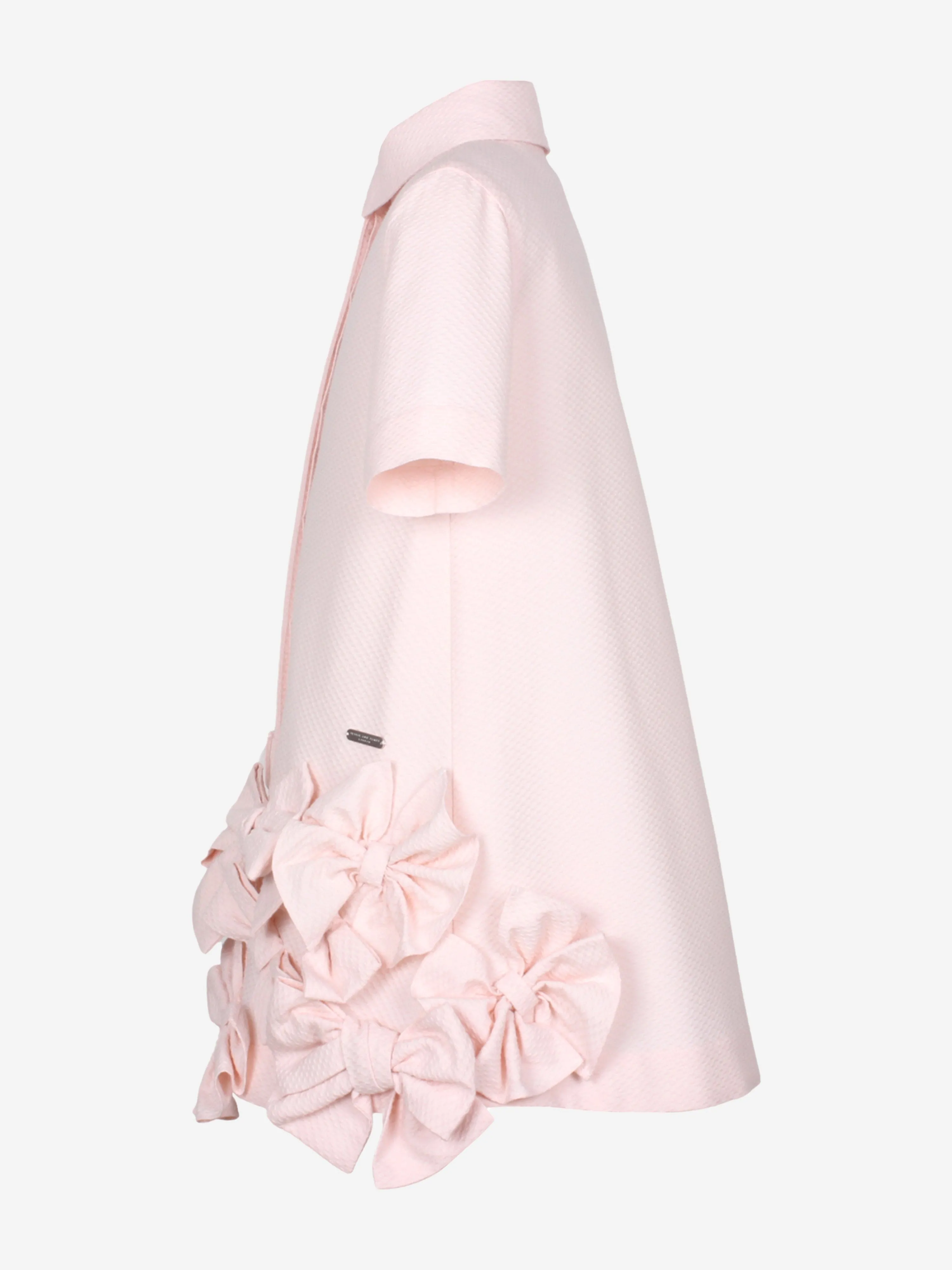 Jessie And James Mädchen Punktiertes Jacquard Fliegenkleid in Rosa