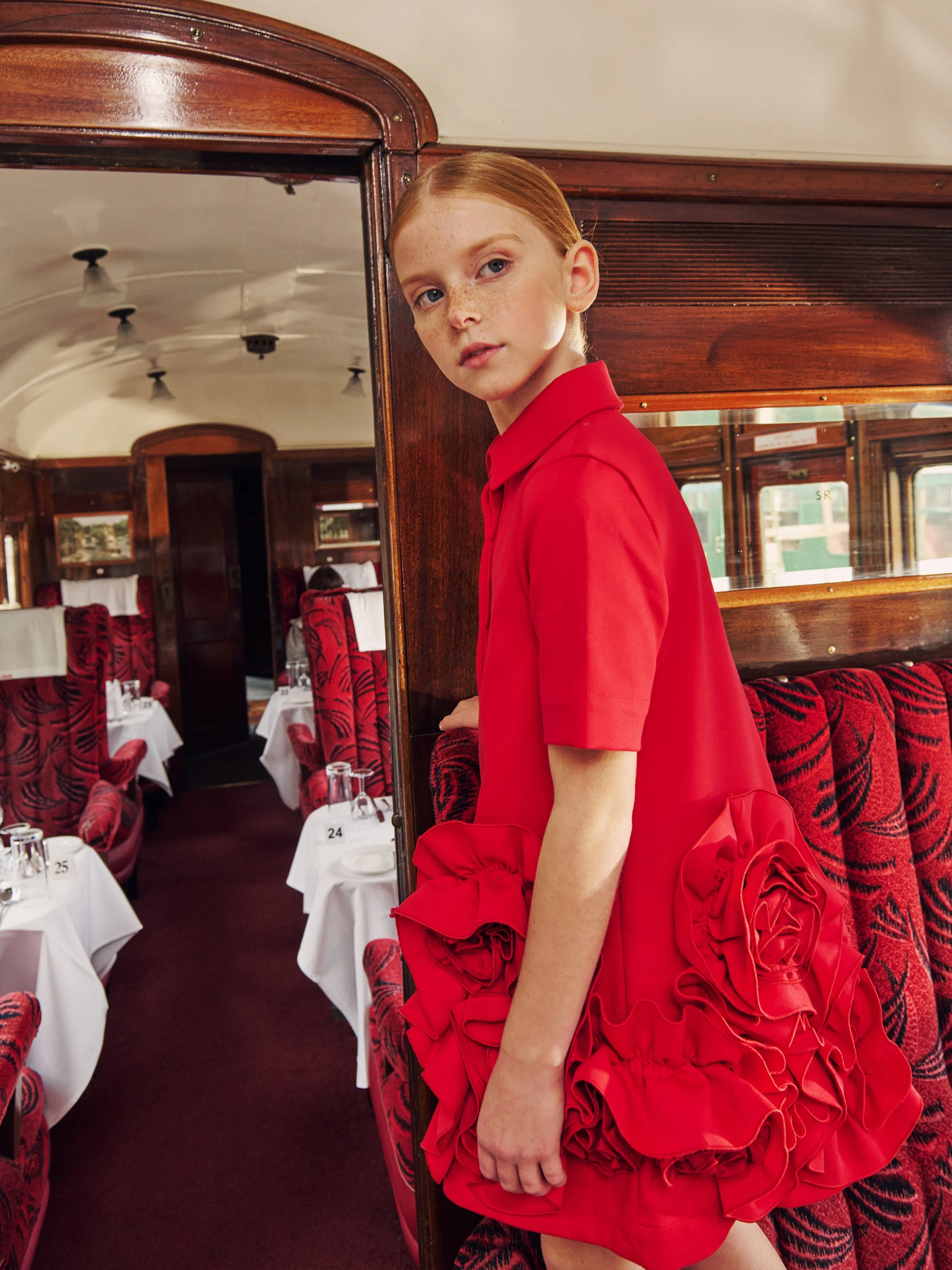 Jessie And James Girls Dream On Rüschen-Blumenkleid in Rot