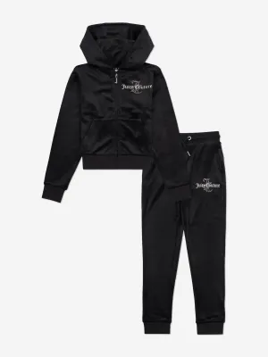 Juicy Couture Mädchen Diamante Logo Jogginganzug in Schwarz