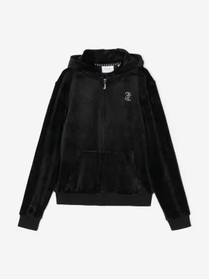 Juicy Couture Mädchen Diamante Logo Reißverschluss Top in Schwarz
