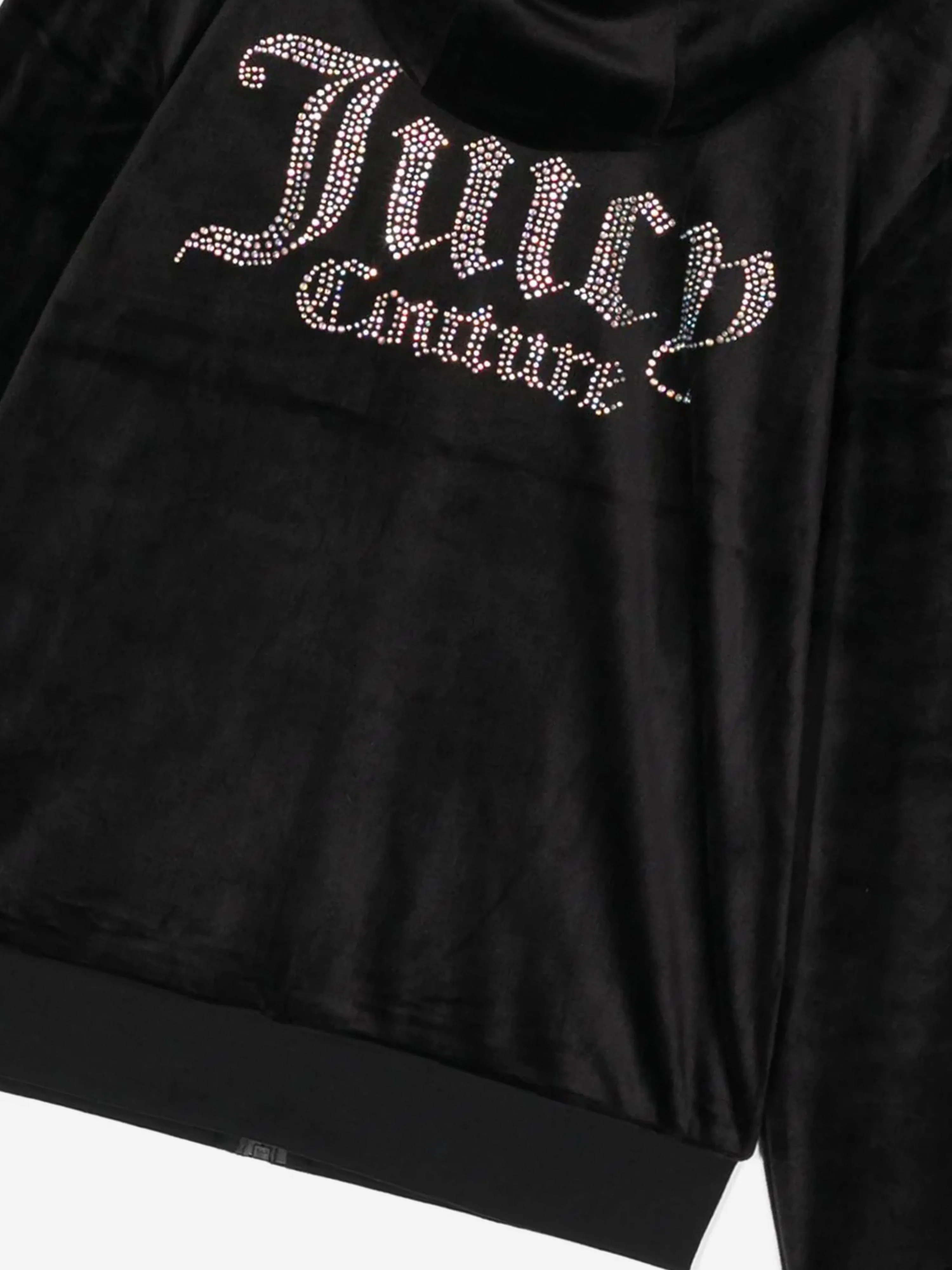 Juicy Couture Mädchen Diamante Logo Reißverschluss Top in Schwarz