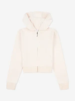 Juicy Couture Mädchen Ton-in-Ton Velours Reißverschluss Top in Beige