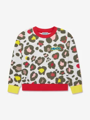 KENZO Mädchen Sweatshirt mit Animal-Print in Steinoptik
