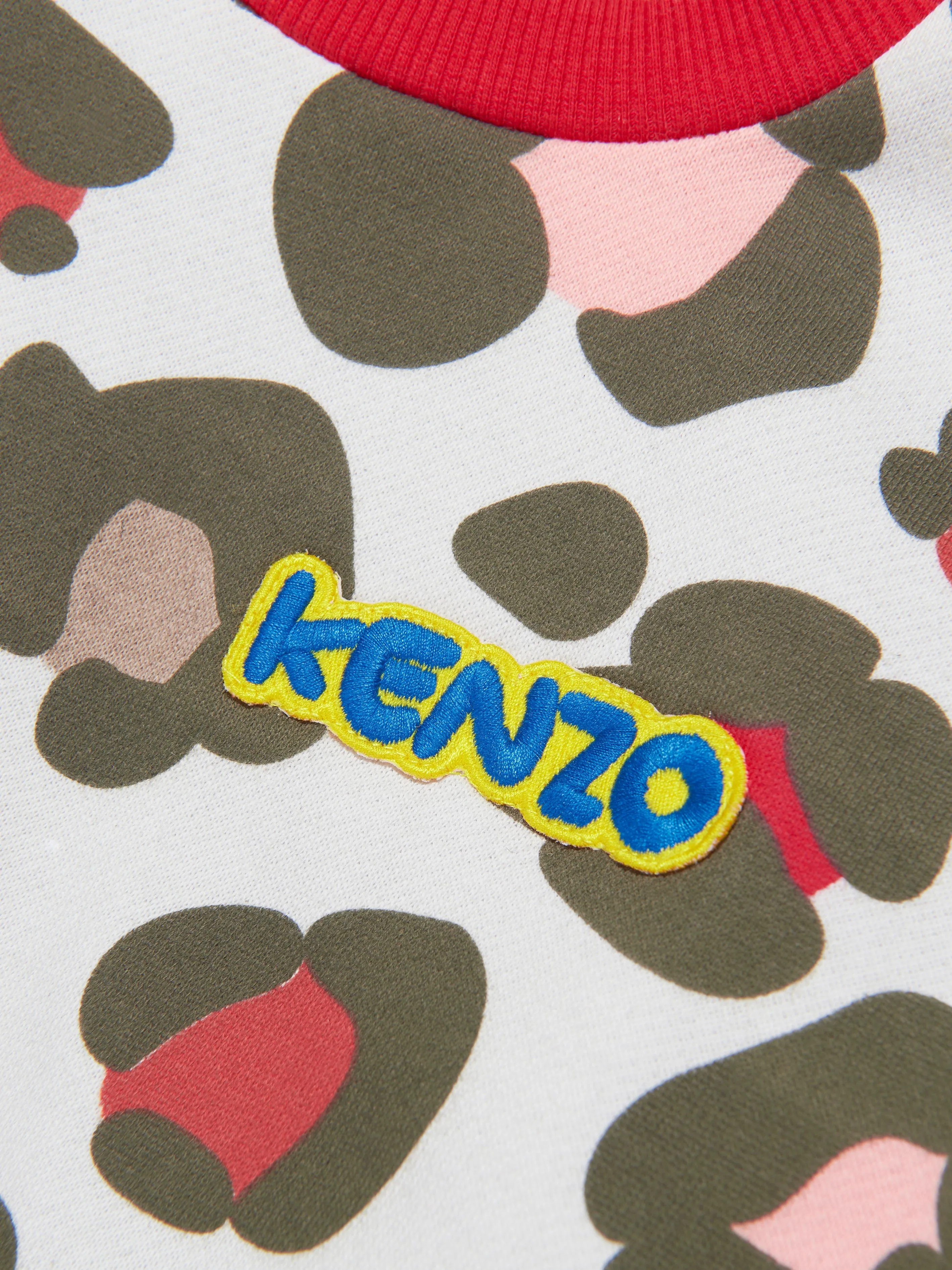 KENZO Mädchen Sweatshirt mit Animal-Print in Steinoptik