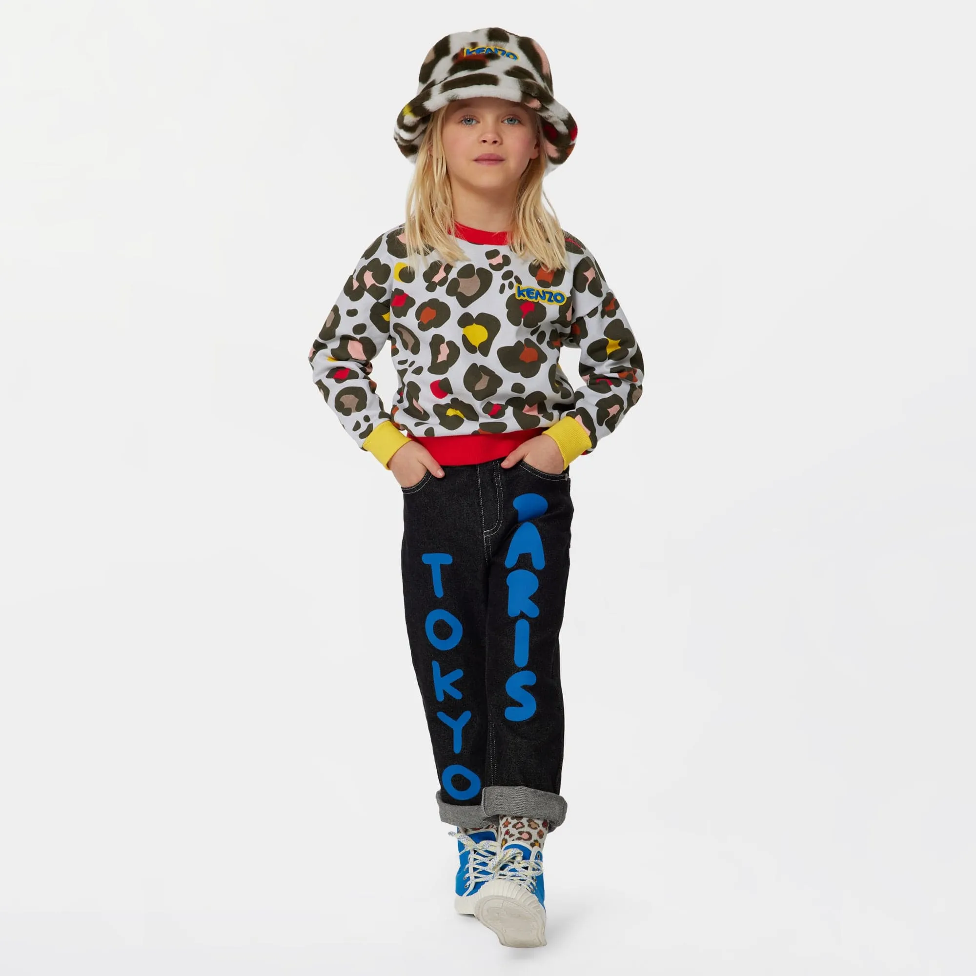 KENZO Mädchen Sweatshirt mit Animal-Print in Steinoptik