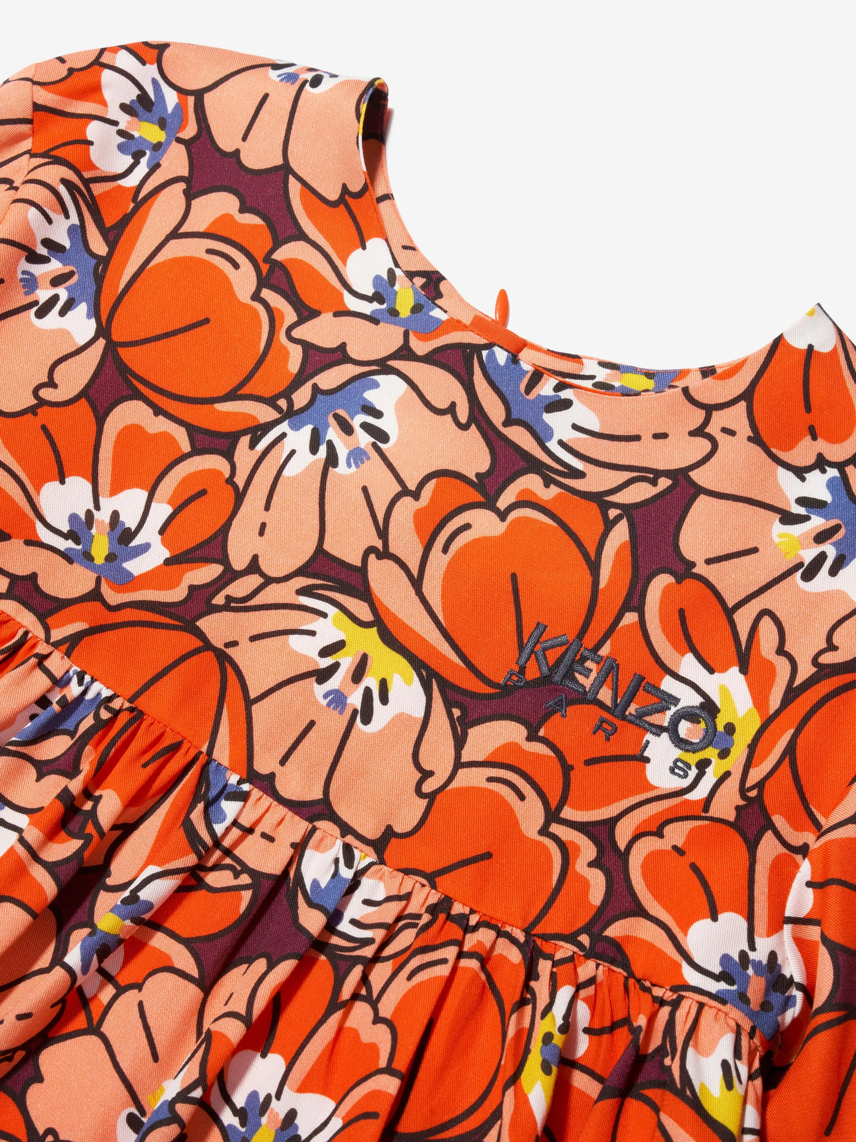 KENZO Girls Boke Flower Kleid in Orange
