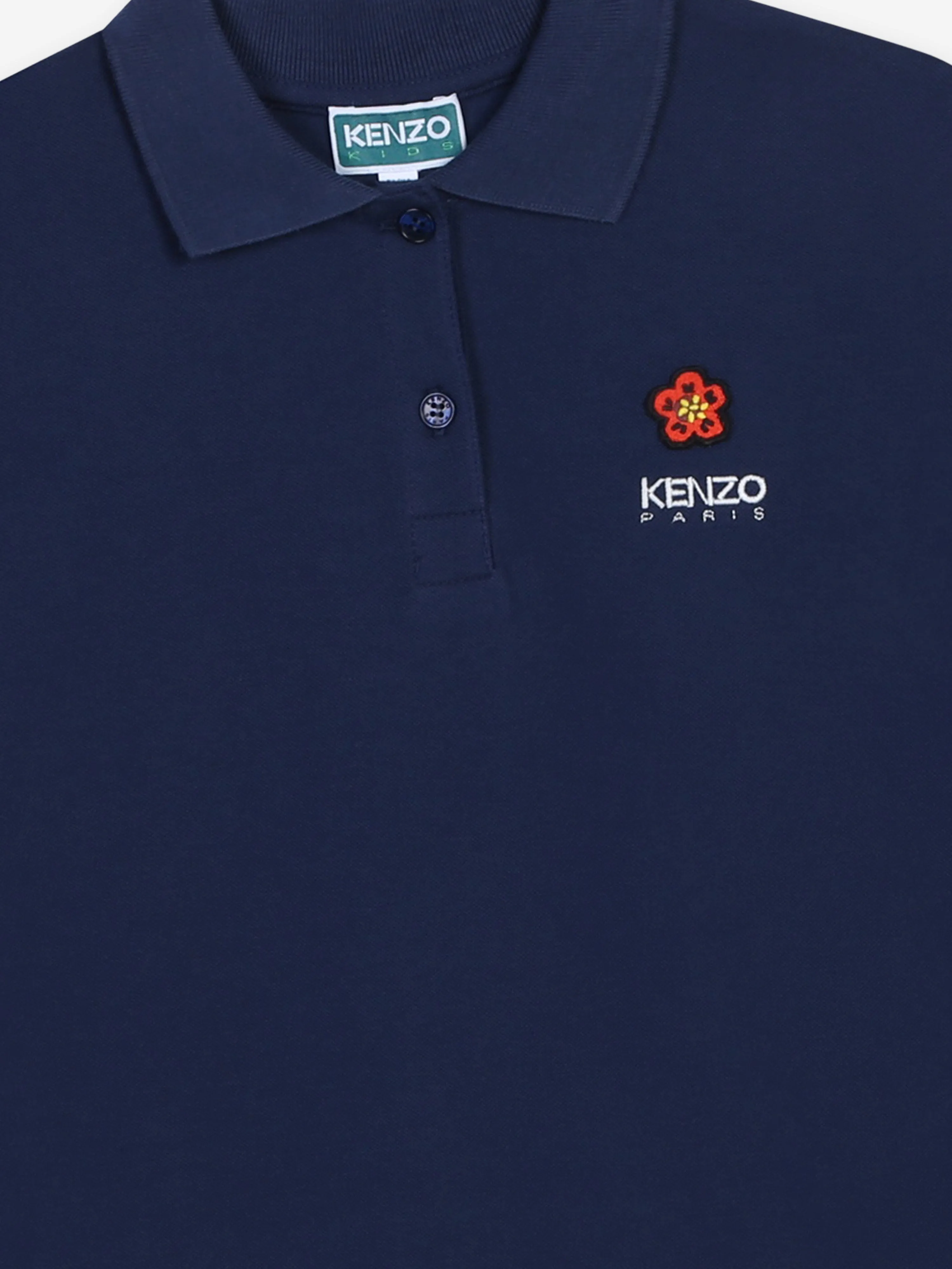 KENZO Girls Boke Flower Polo-Kleid in Marine
