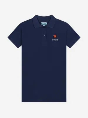 KENZO Girls Boke Flower Polo-Kleid in Marine
