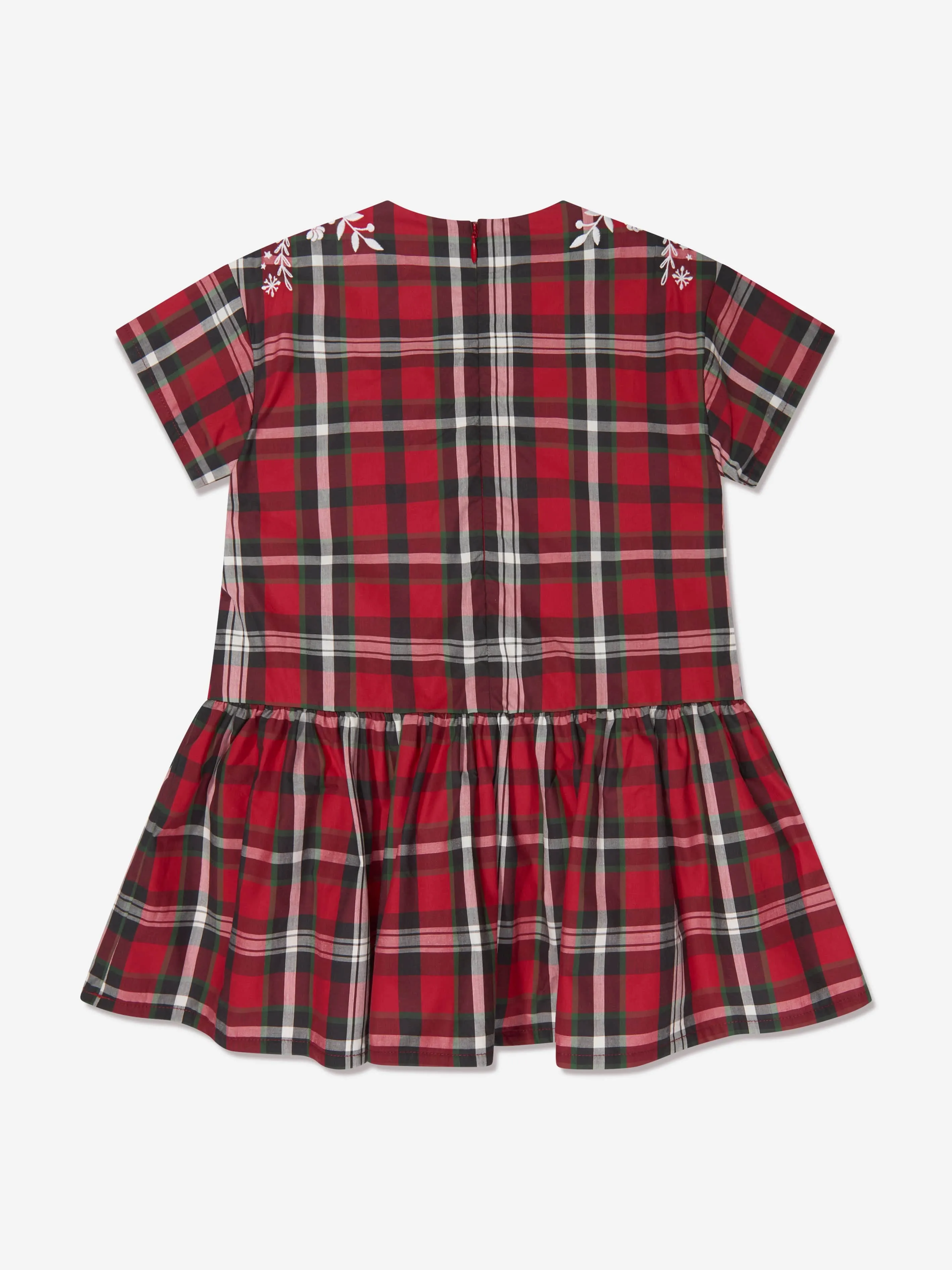 KENZO Mädchen Karo Besticktes Kleid in Rot