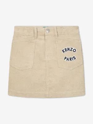 KENZO Mädchen Cord Logo Rock in Elfenbein
