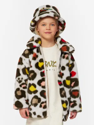 KENZO Mädchen Kunstpelzmantel in Mehrfarben