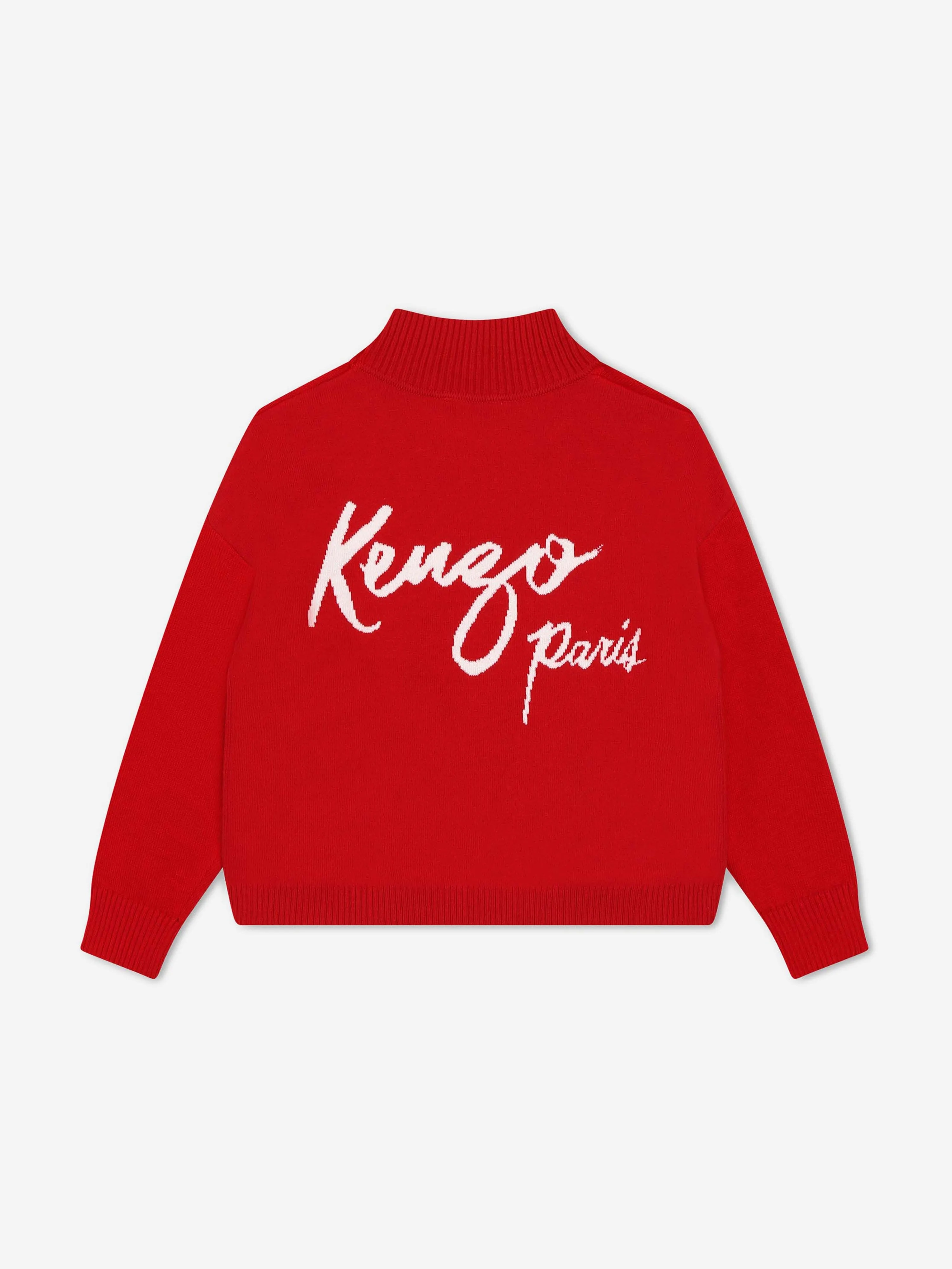 KENZO Mädchen Strickpullover mit Drachenmotiv in Rot