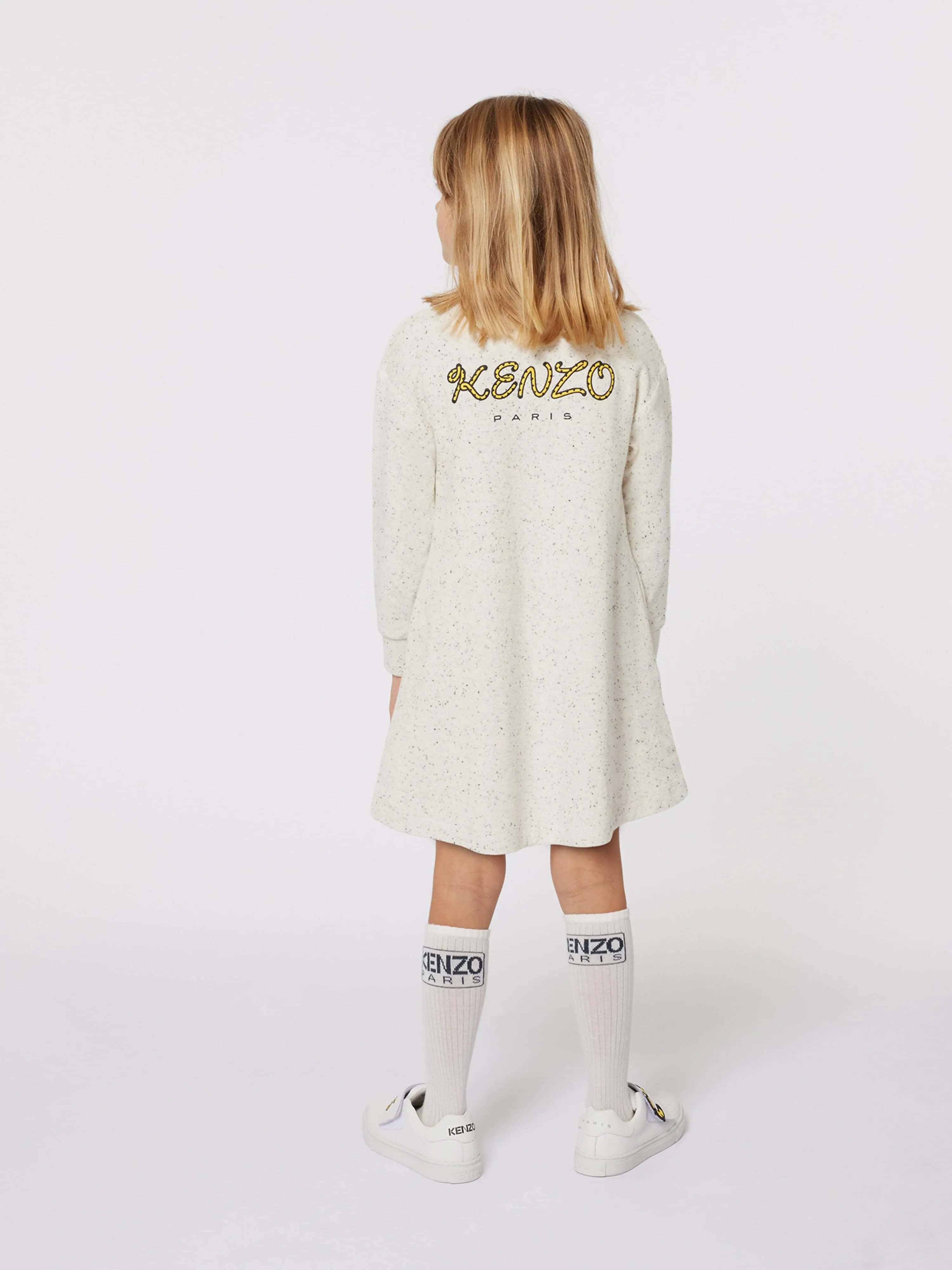 KENZO Girls Kotora Pulloverkleid in Elfenbein