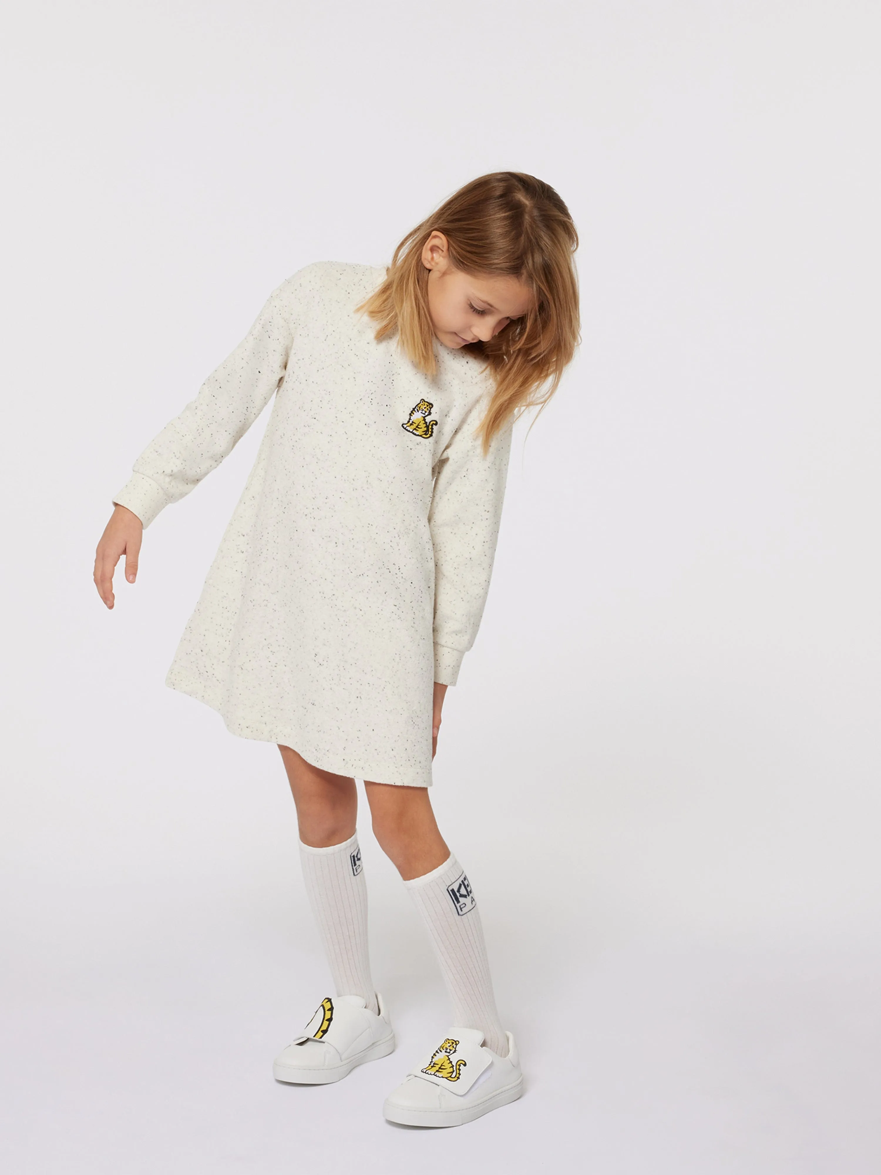 KENZO Girls Kotora Pulloverkleid in Elfenbein
