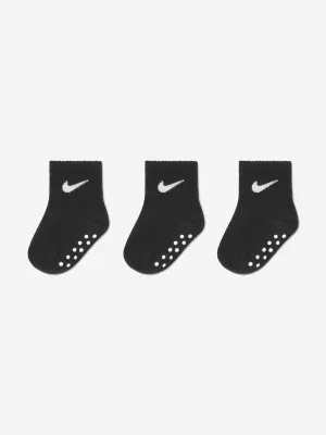 Kids Core Swoosh Greifsohlen-Socken-Set in Schwarz