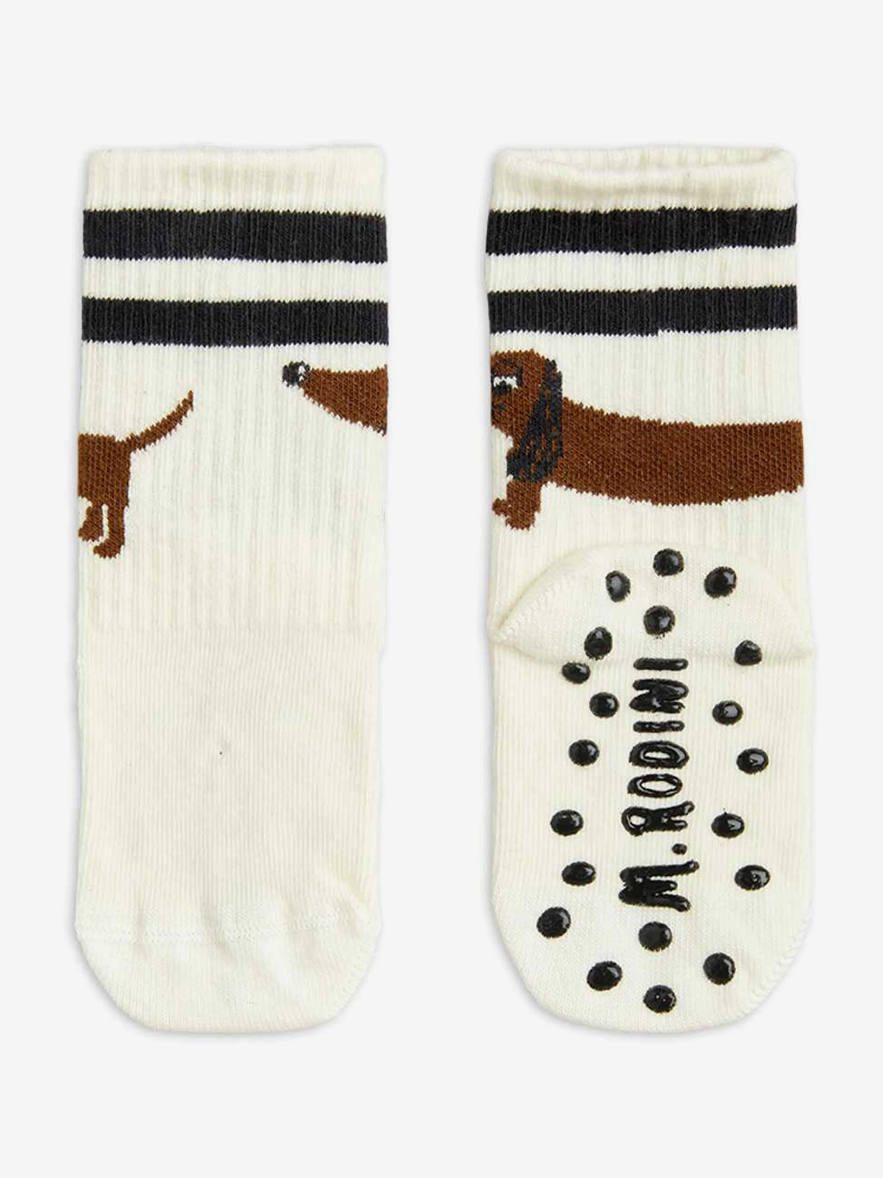 Kinder Hund 1-Pack Anti-Rutsch-Socken in Weiß
