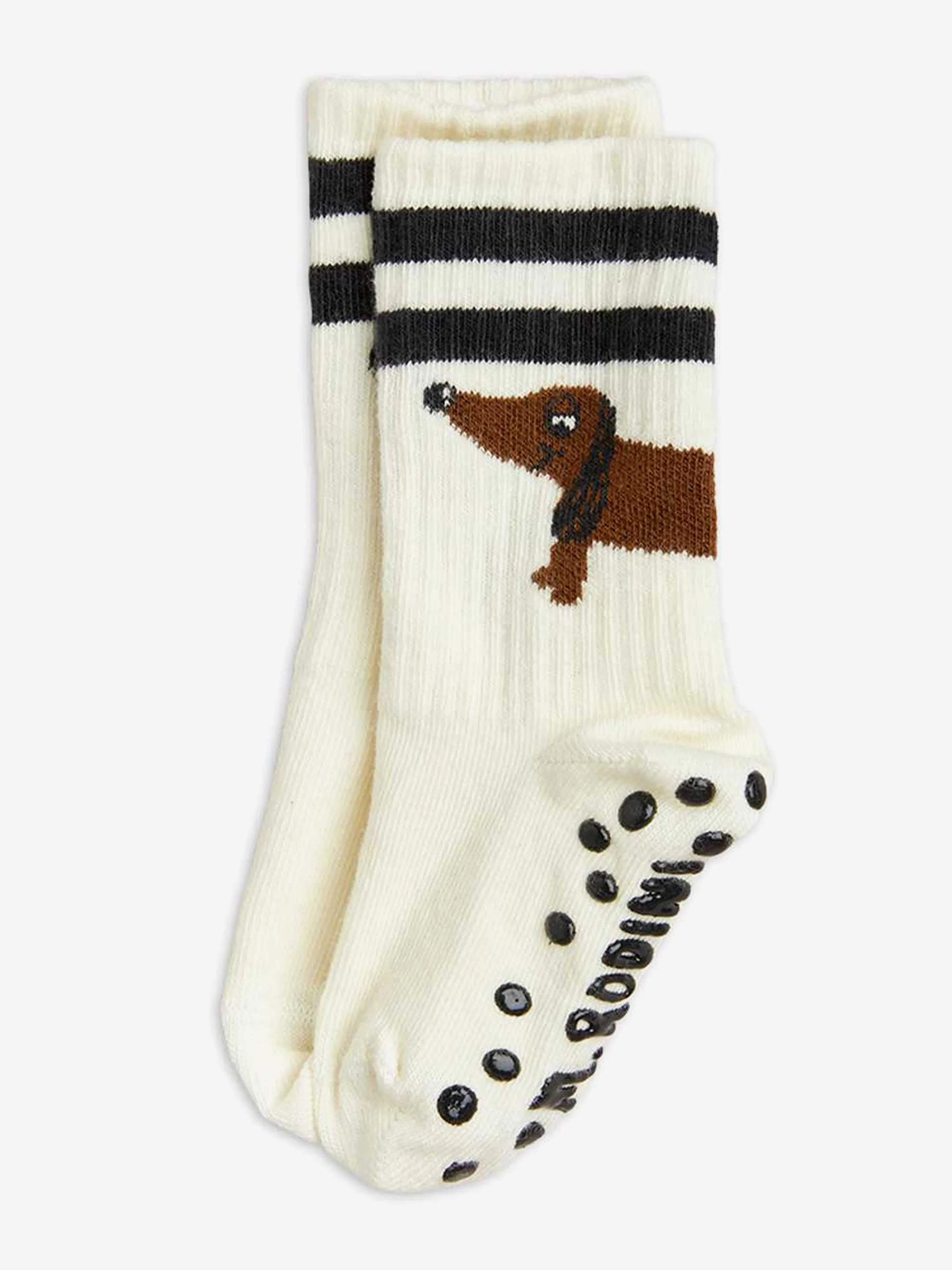Kinder Hund 1-Pack Anti-Rutsch-Socken in Weiß