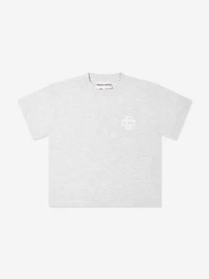 Kinder T-Shirt mit Emblem-Applikation in Grau