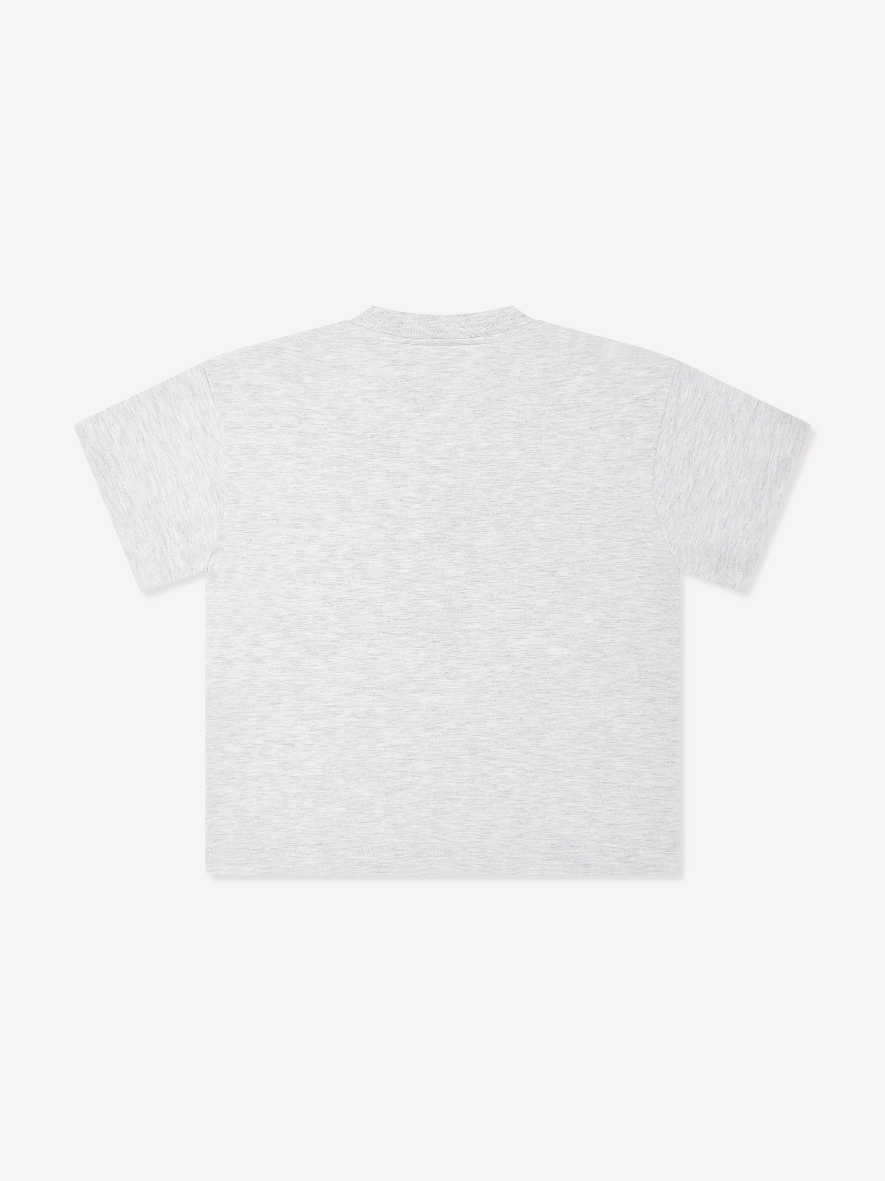 Kinder T-Shirt mit Emblem-Applikation in Grau