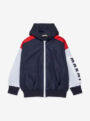 Kinder Logo Reißverschlussjacke in Marineblau