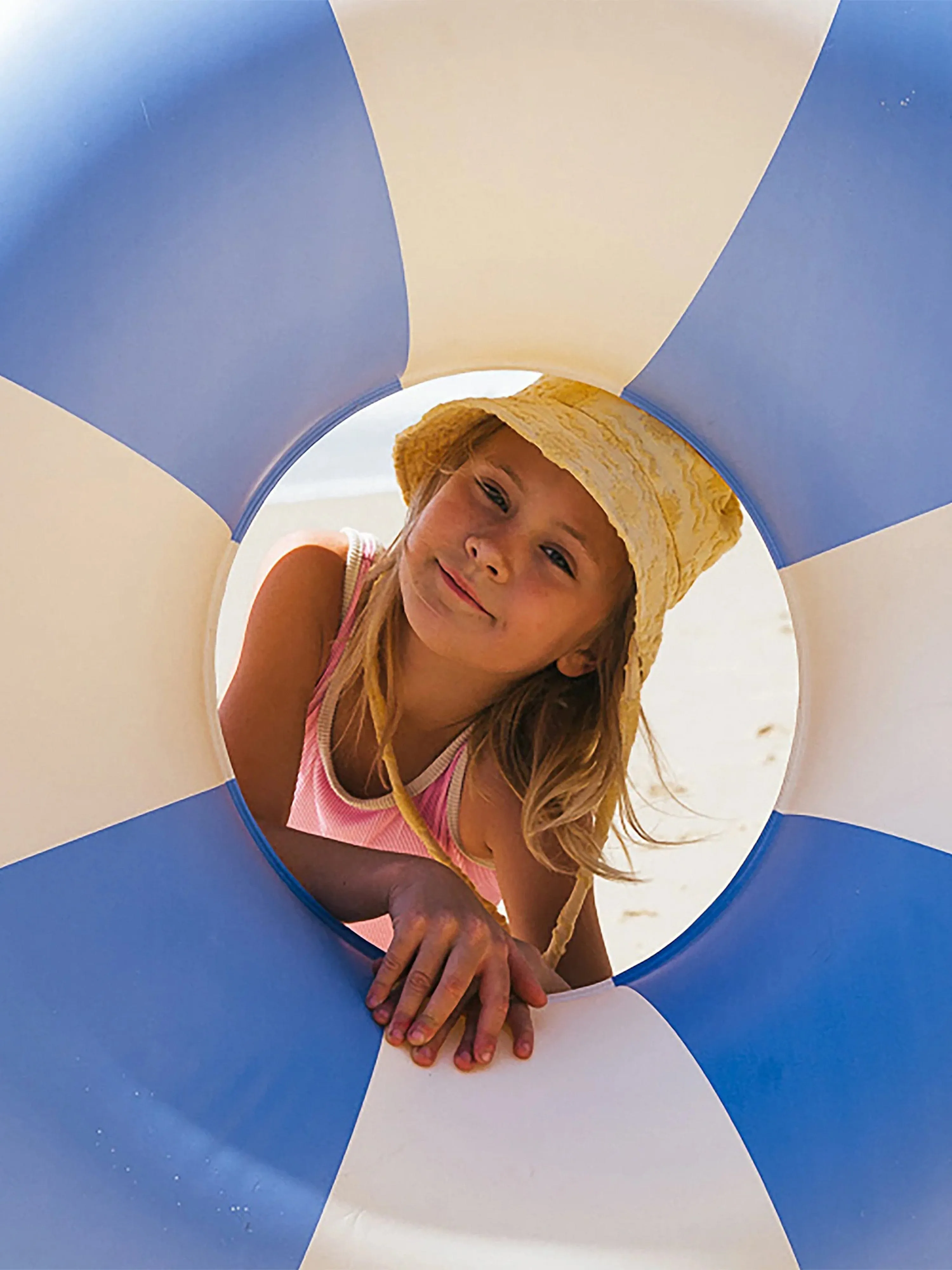 Kinder Poolring gestreift in Blau (106cm)