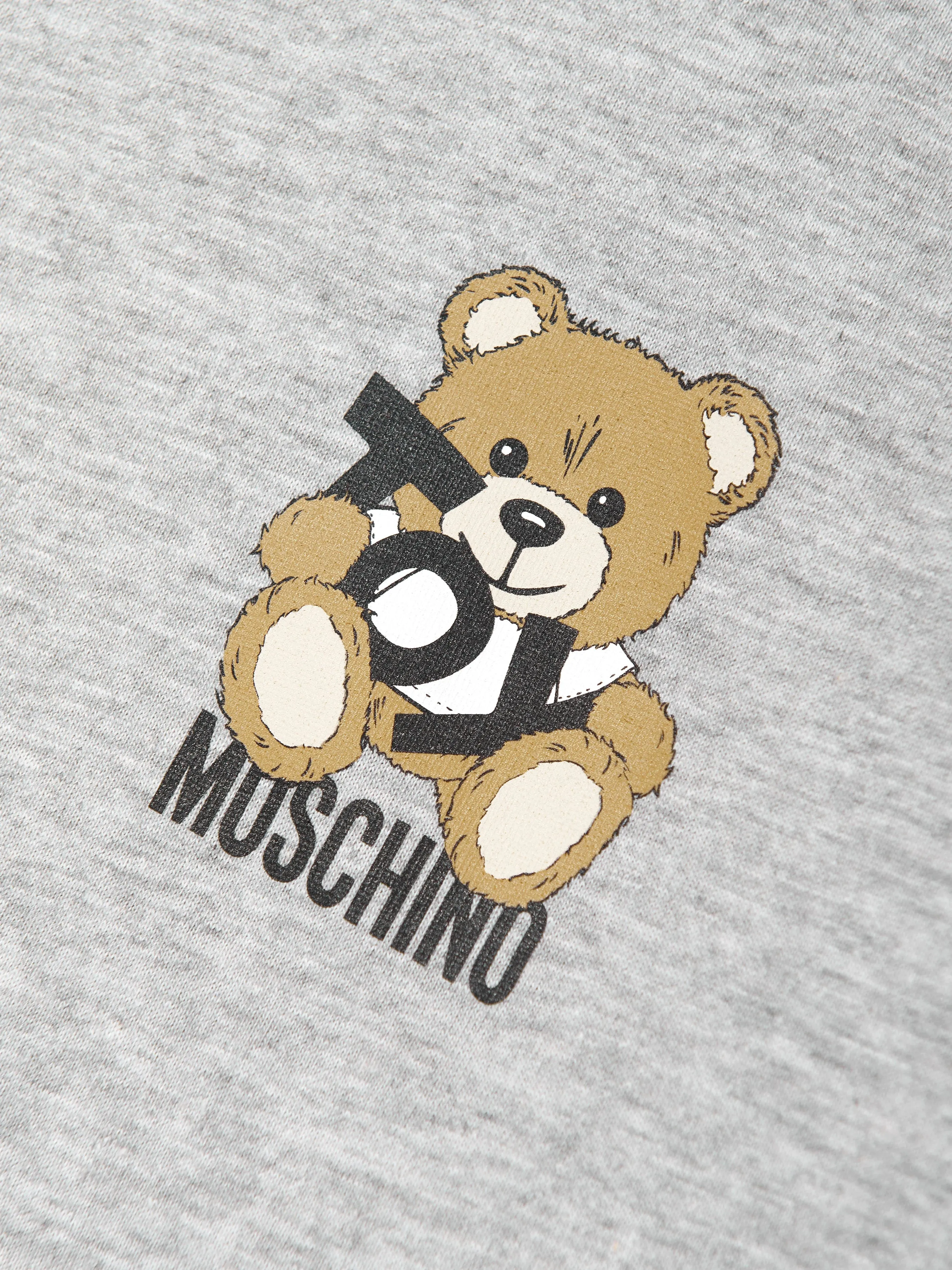Kinder-Teddybär-Logo-T-Shirt in Grau