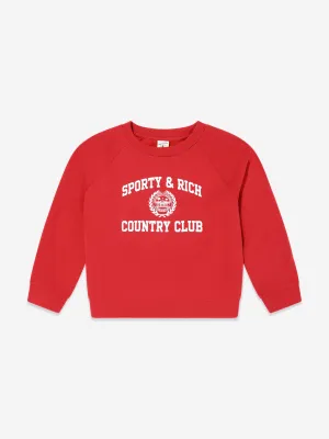 Kids Varsity Crest Sweatshirt in Rot