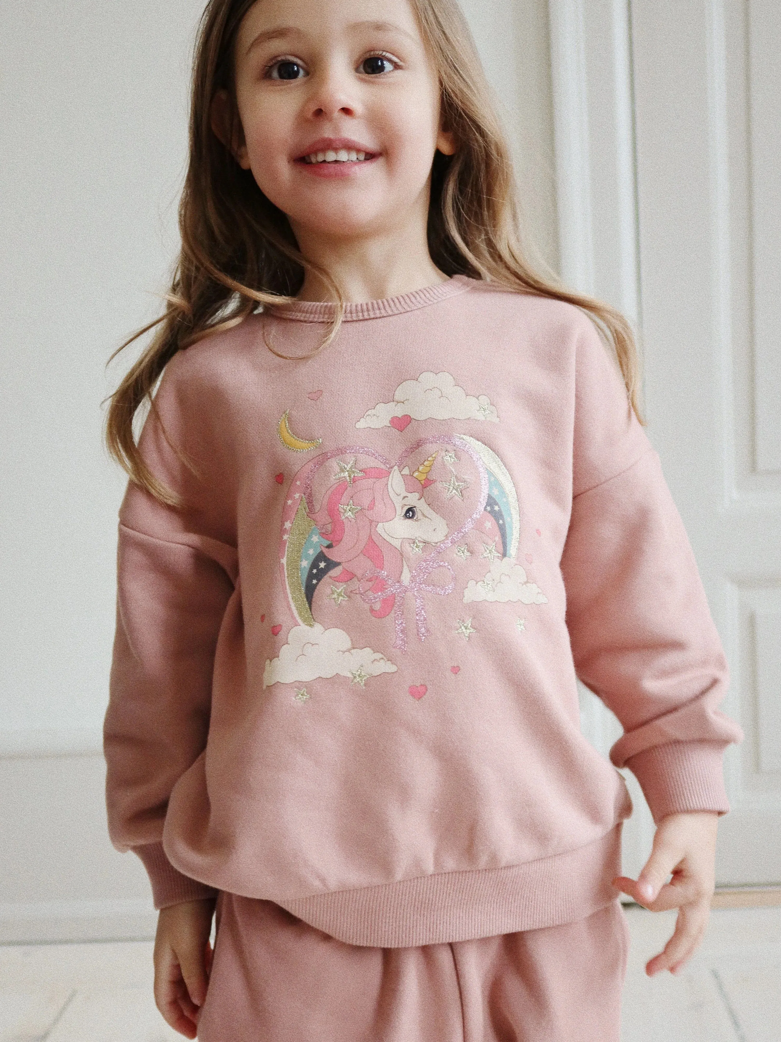Konges Sl?jd Mädchen Lou Glitzer Sweatshirt in Rosa