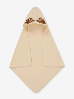 Konges Sl?jd Kids Bestickter Tiger-Frotteehandtuch in Beige