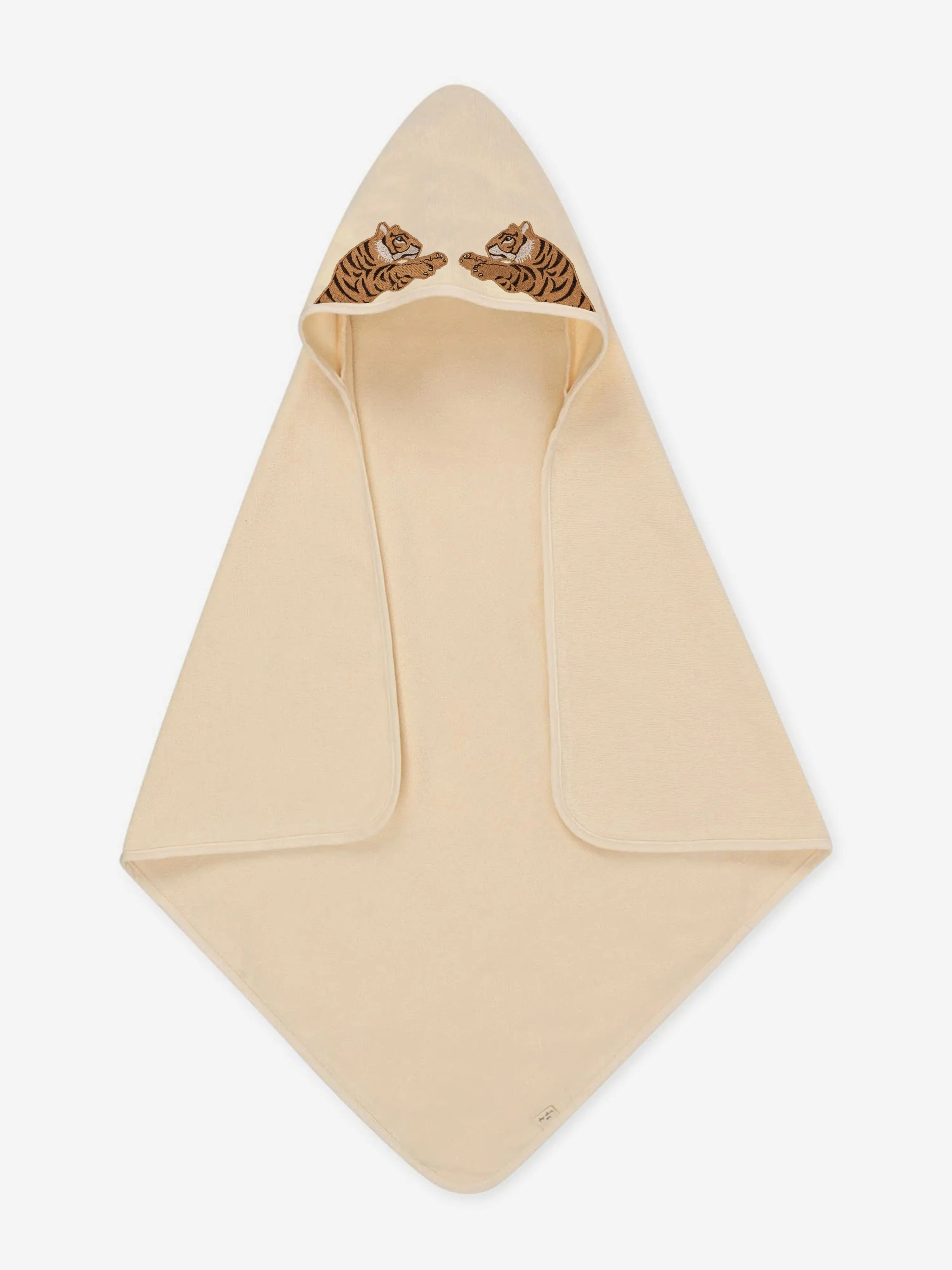 Konges Sl?jd Kids Bestickter Tiger-Frotteehandtuch in Beige