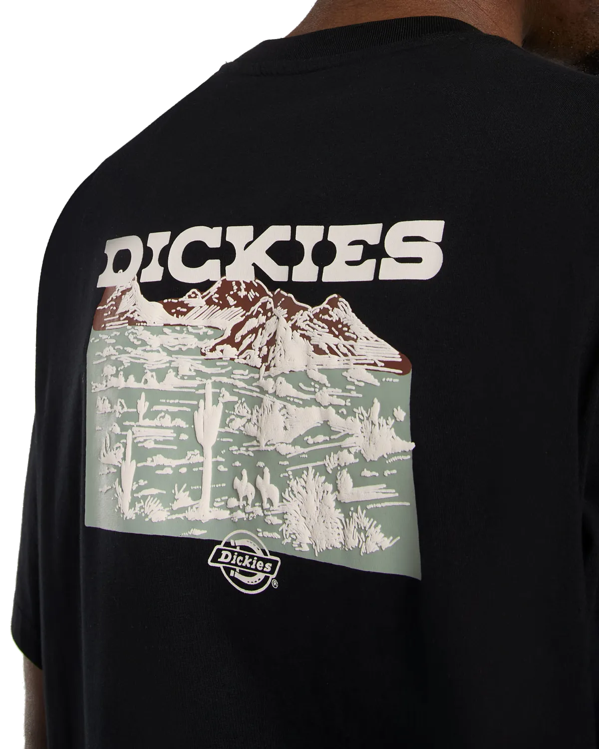 Landschaft T-Shirt in Schwarz