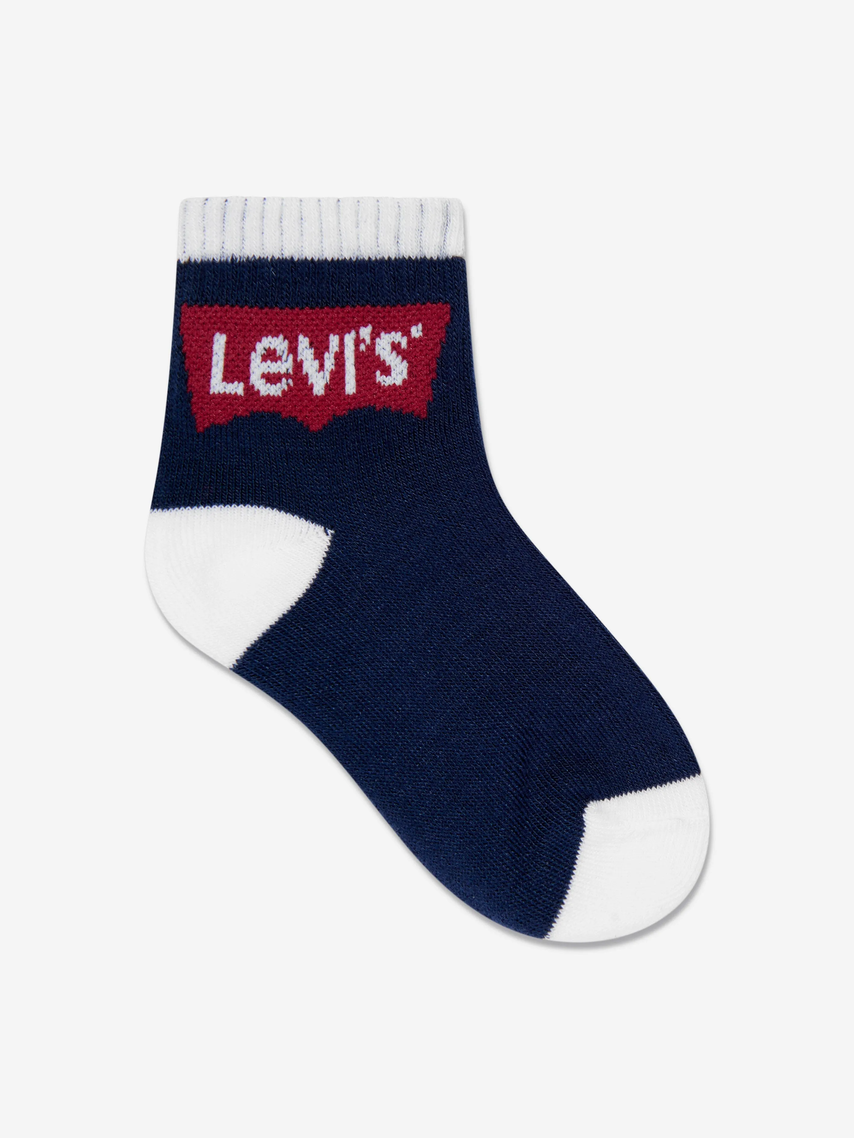 Levi's Jungen Batwing Midcut Socken-Set (3er Pack) in Marineblau