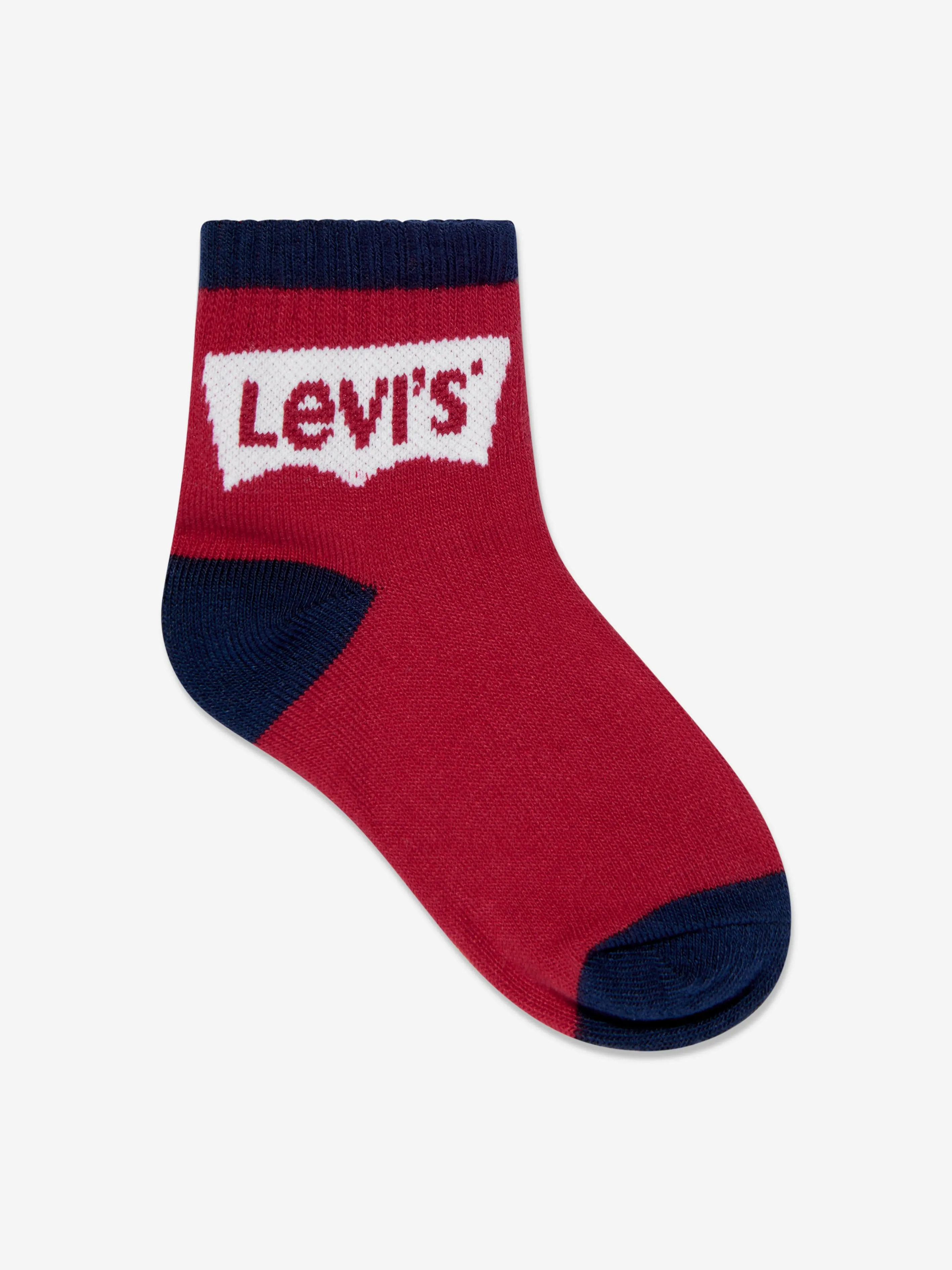 Levi's Jungen Batwing Midcut Socken-Set (3er Pack) in Marineblau